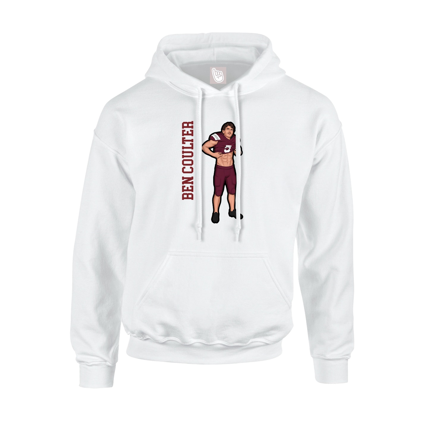 Hoodie — Name Vertical in White
