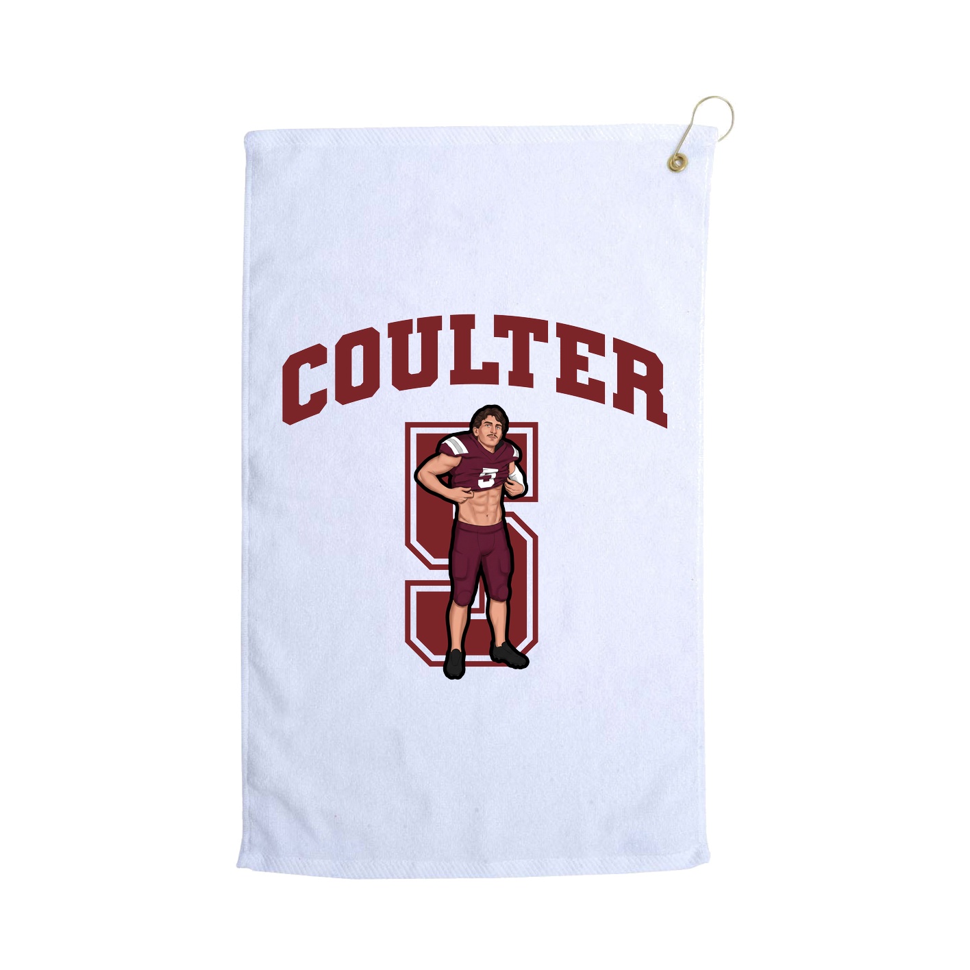 Golf Towel — Number in White