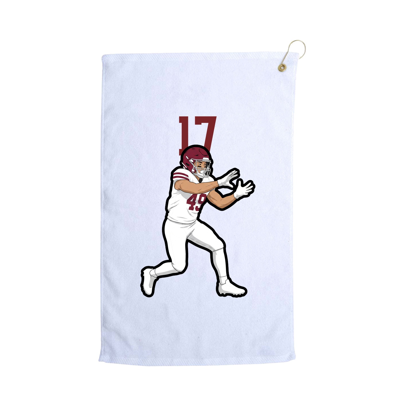 Golf Towel — Number Top in White