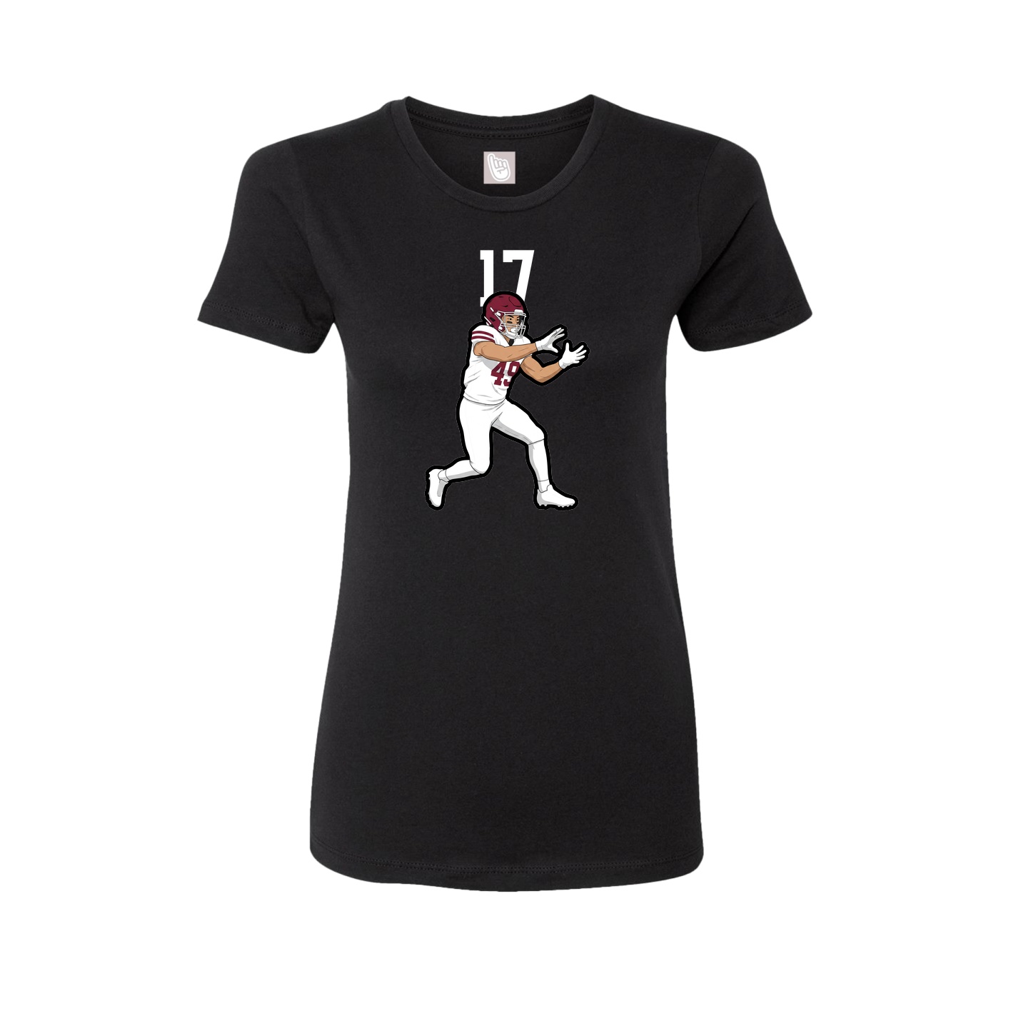 Fitted Women's Tee — Number Top in Black
