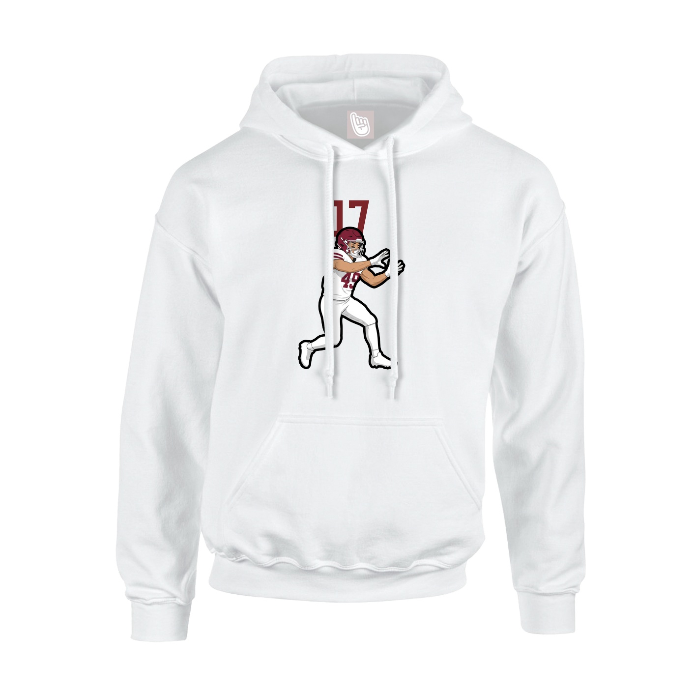 Hoodie — Number Top in White