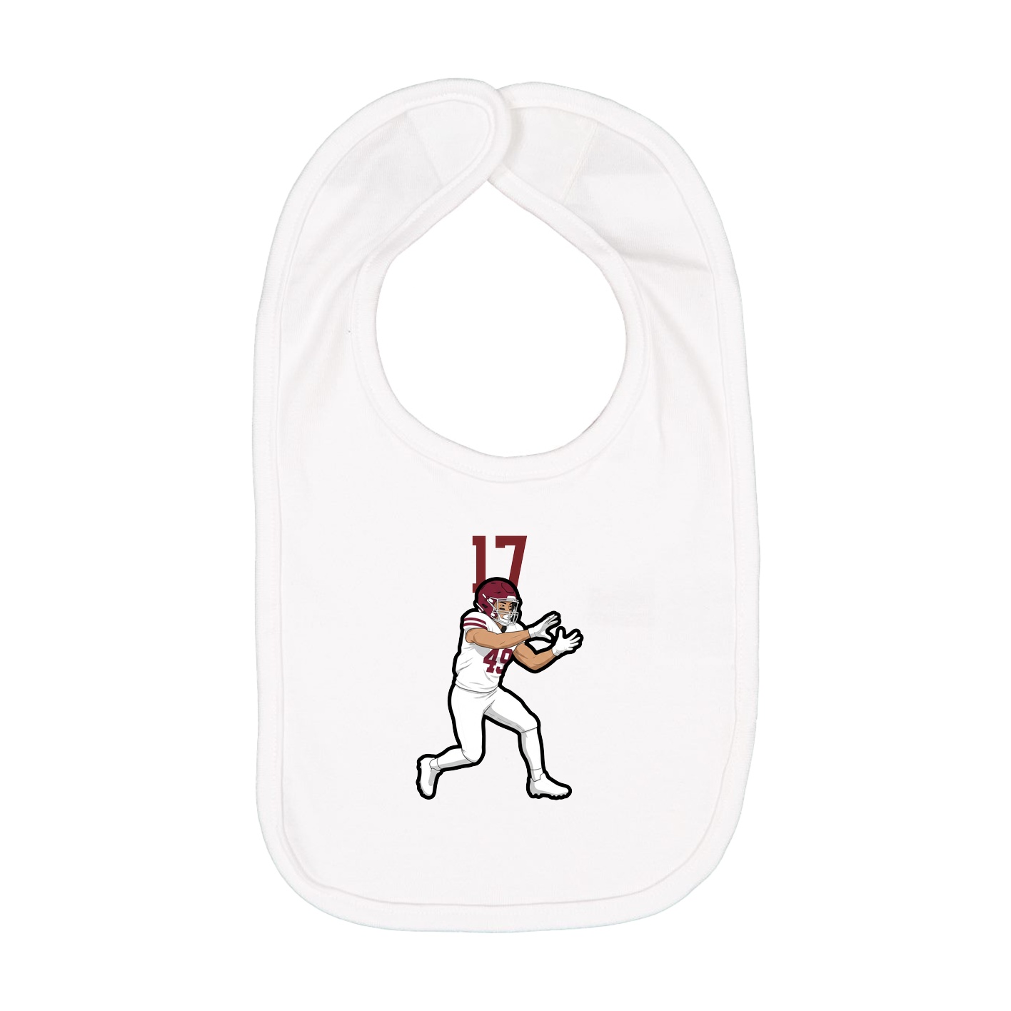 Infant Bib — Number Top in White