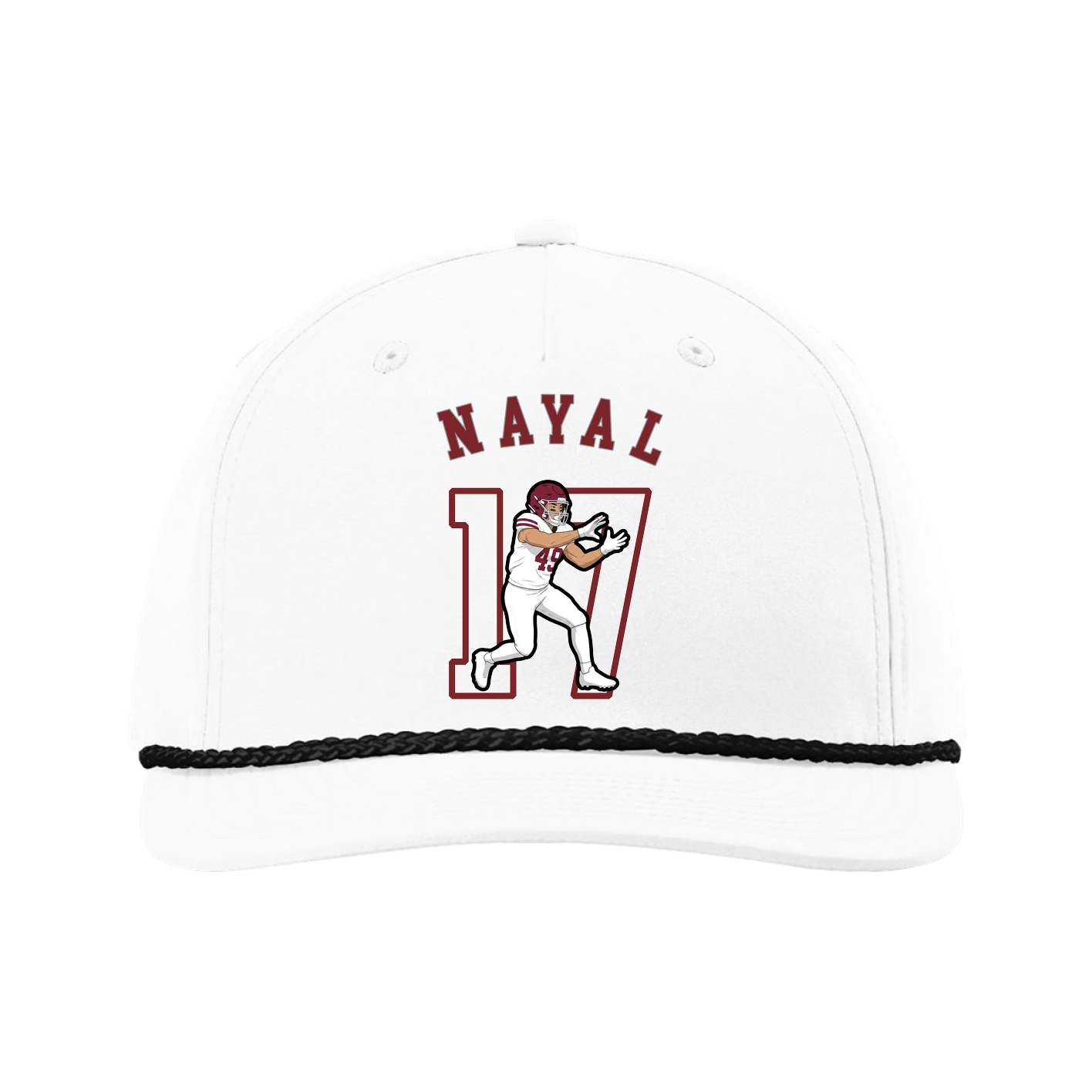 Five-Panel Classic Rope Cap — Shirsey Arch in White