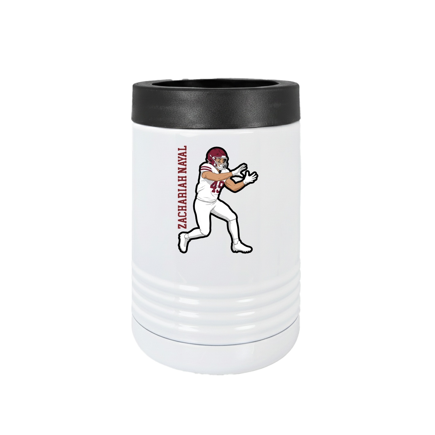 Beverage Holder — Name Vertical in White