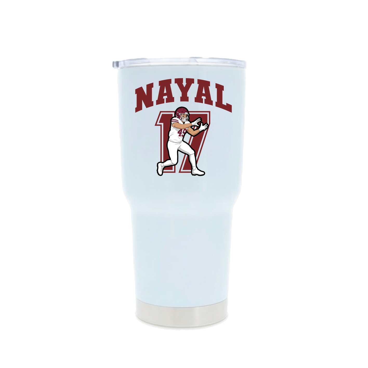 30oz Stainless Steel Tumbler — Number in White