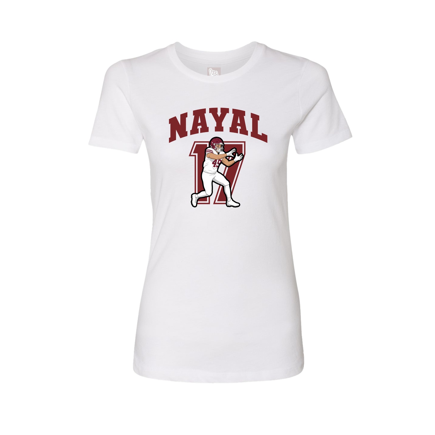 Fitted Women's Tee — Number in White