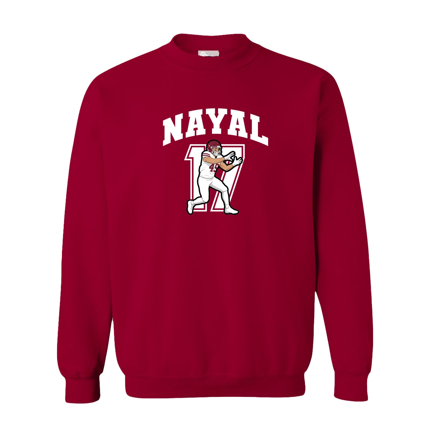 Fleece Crew — Number in Cardinal