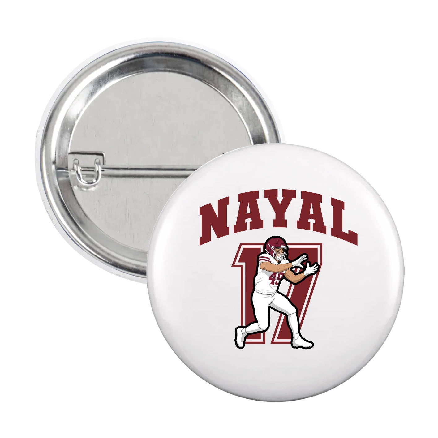 Game Day Button — Number in White