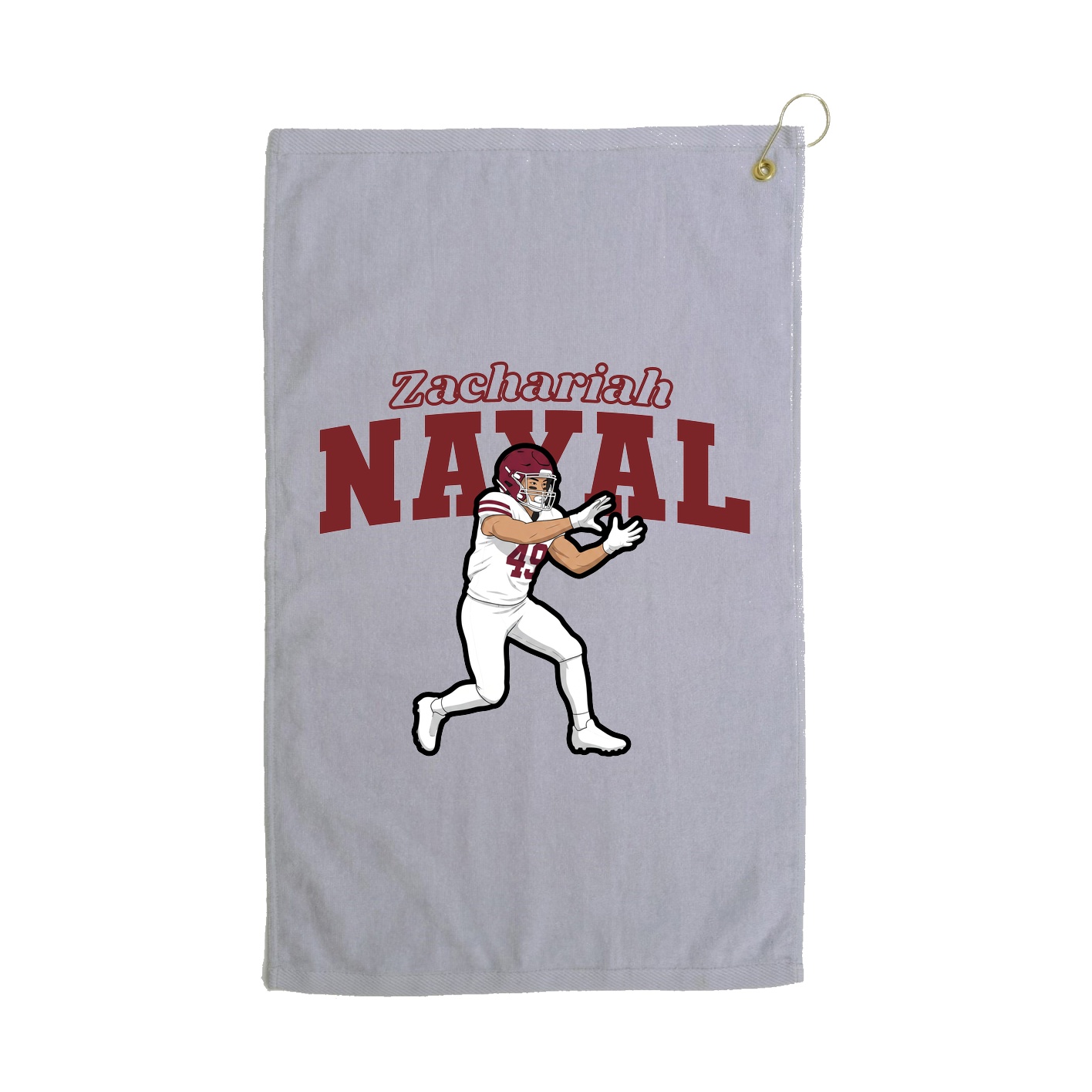 Golf Towel — Name Arch in Grey