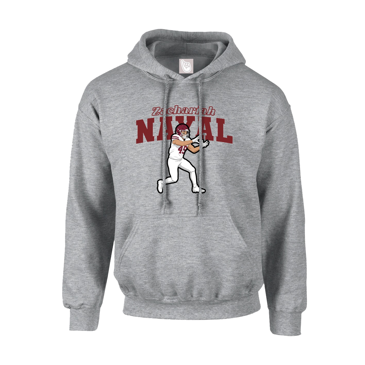 Hoodie — Name Arch in Grey