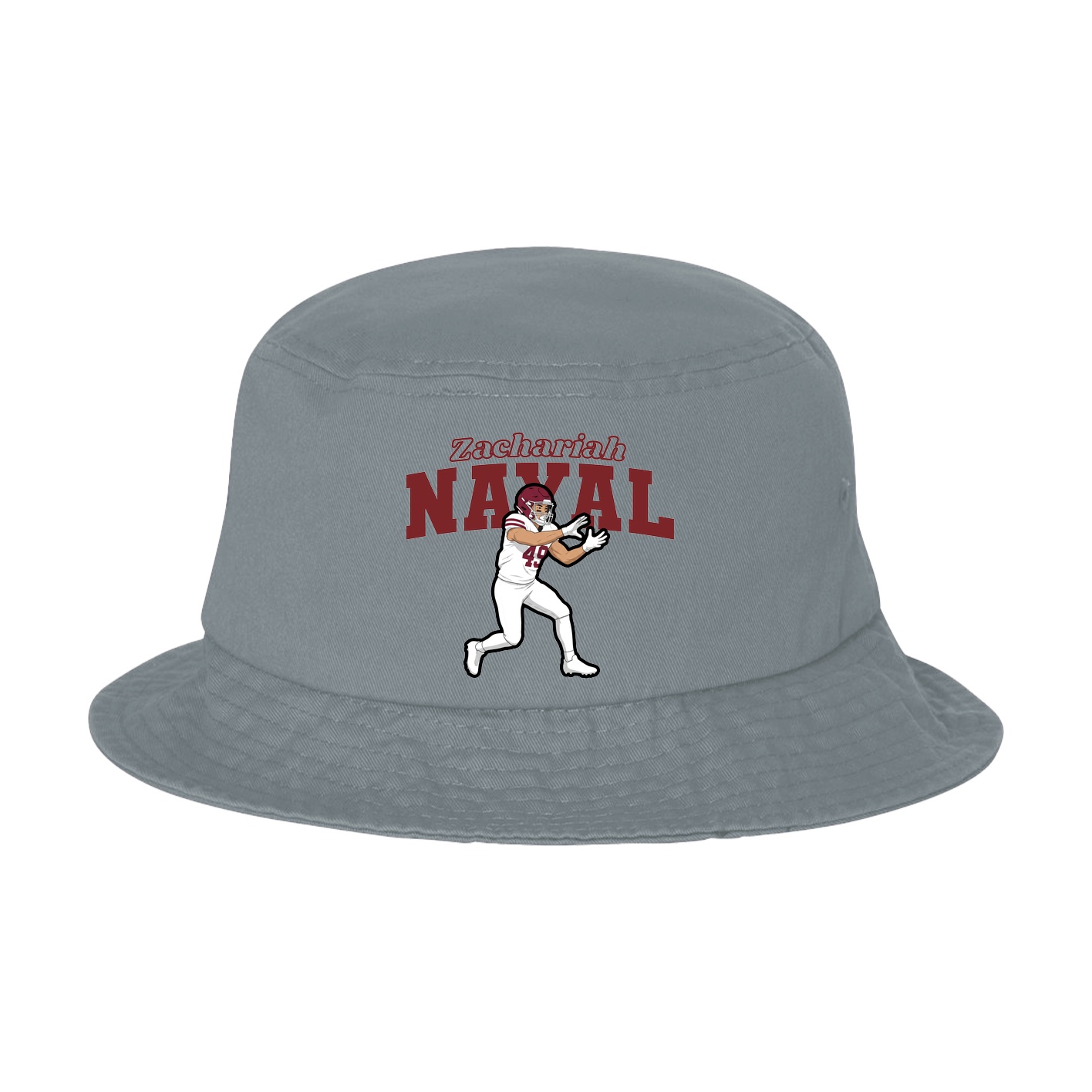 Bucket Cap — Name Arch in Grey
