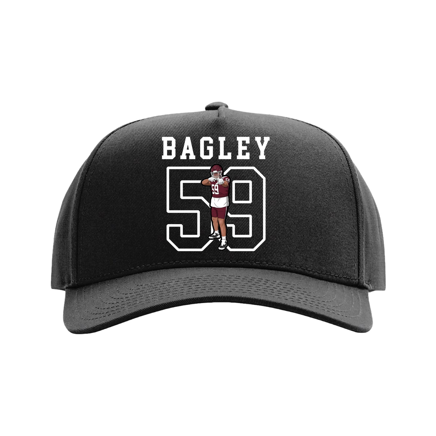 Full Fabric Five-Panel Champ Cap — Shirsey in Black