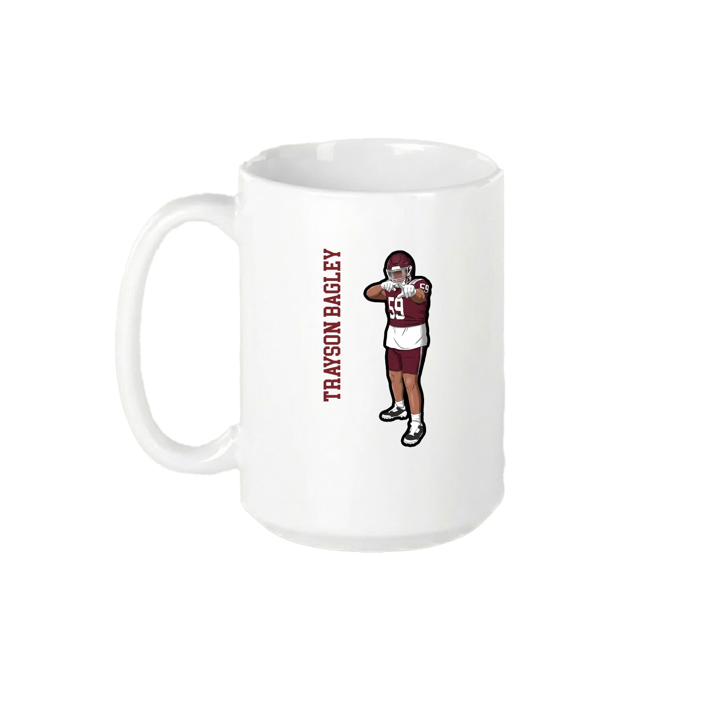 15oz Coffee Mug — Name Vertical in White