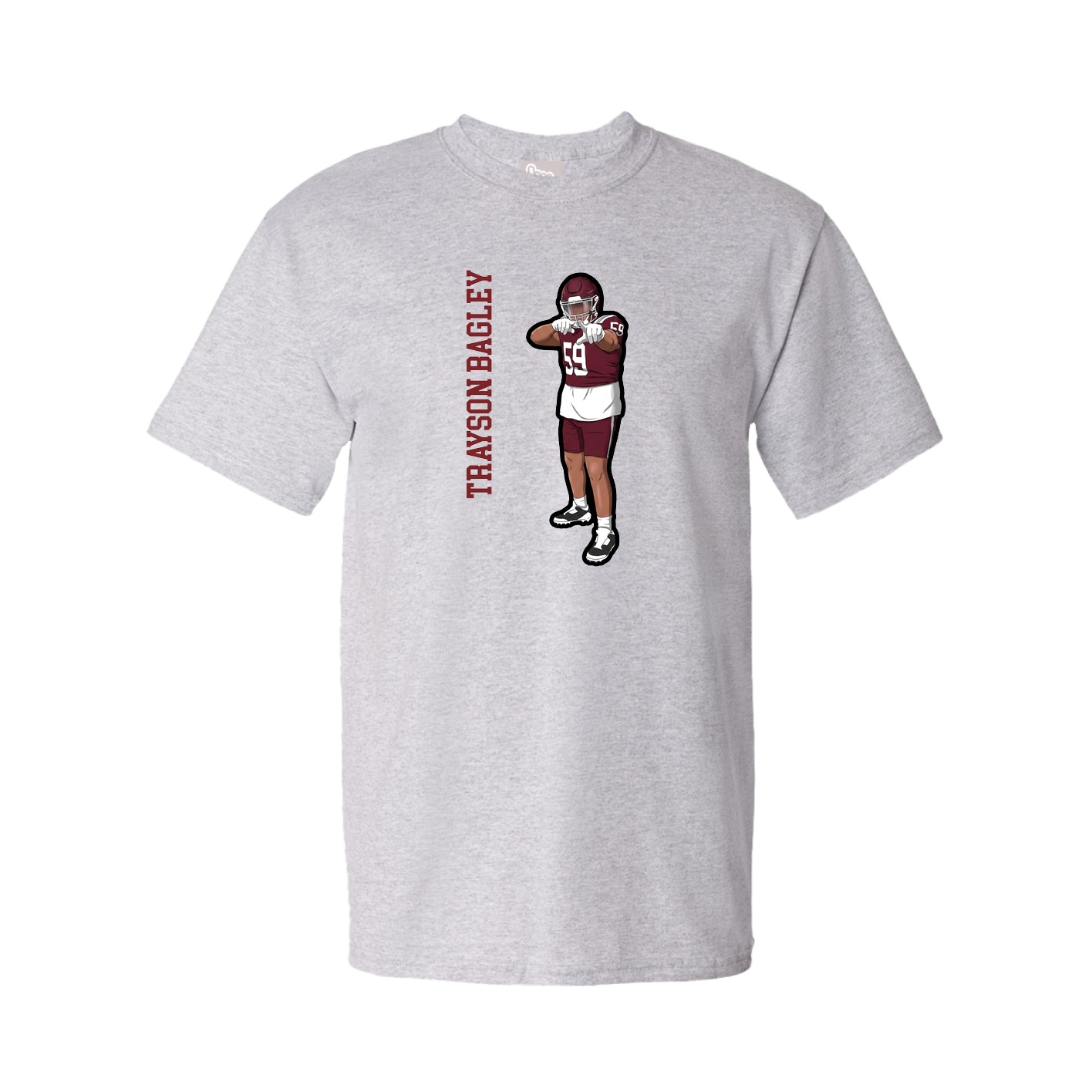 Youth Tee — Name Vertical in Grey