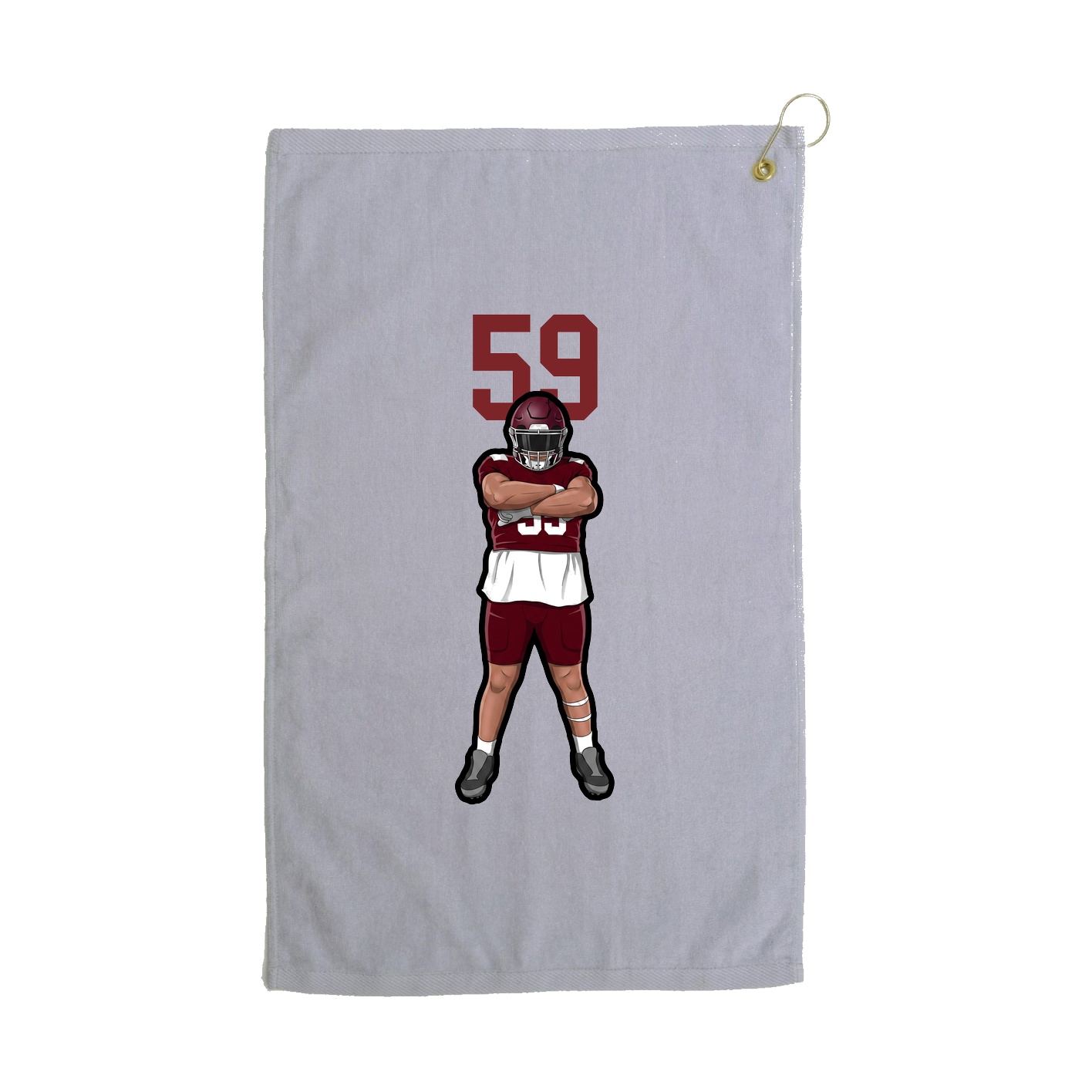 Golf Towel — Number Top in Grey
