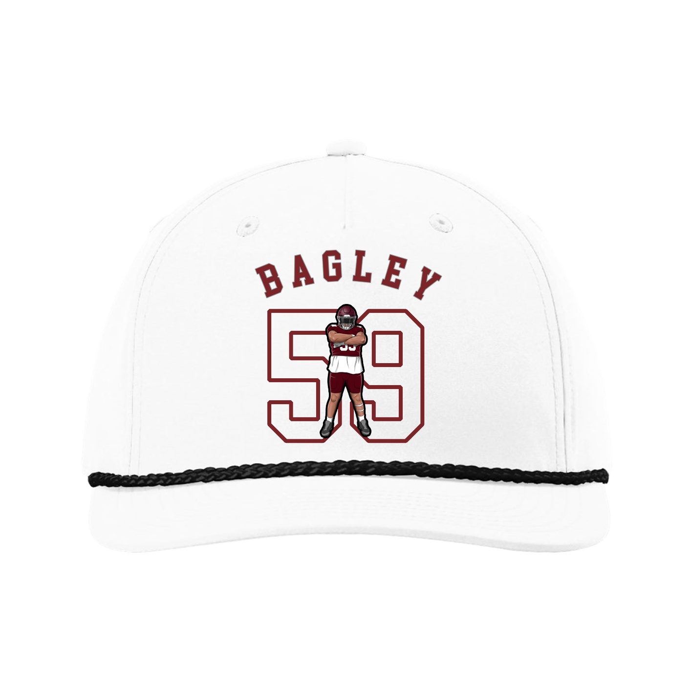 Five-Panel Classic Rope Cap — Shirsey Arch in White