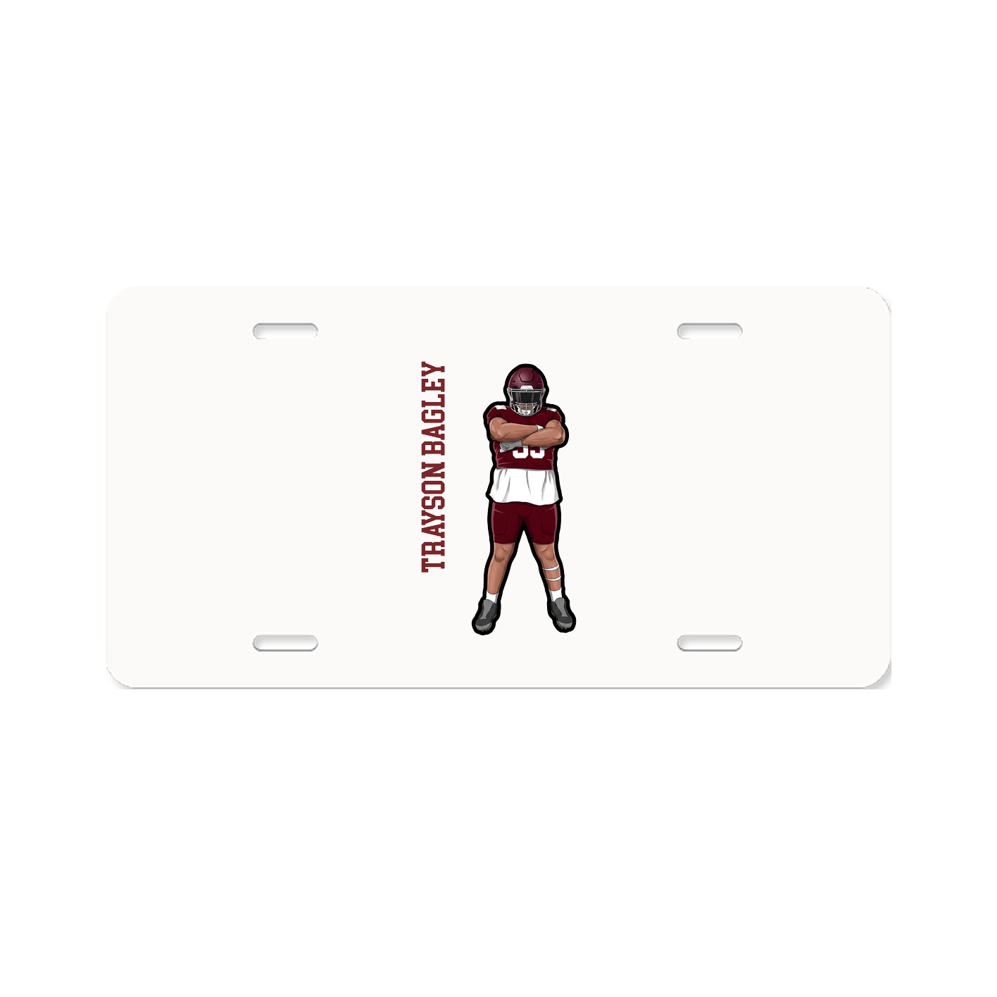License Plate — Name Vertical in Classic