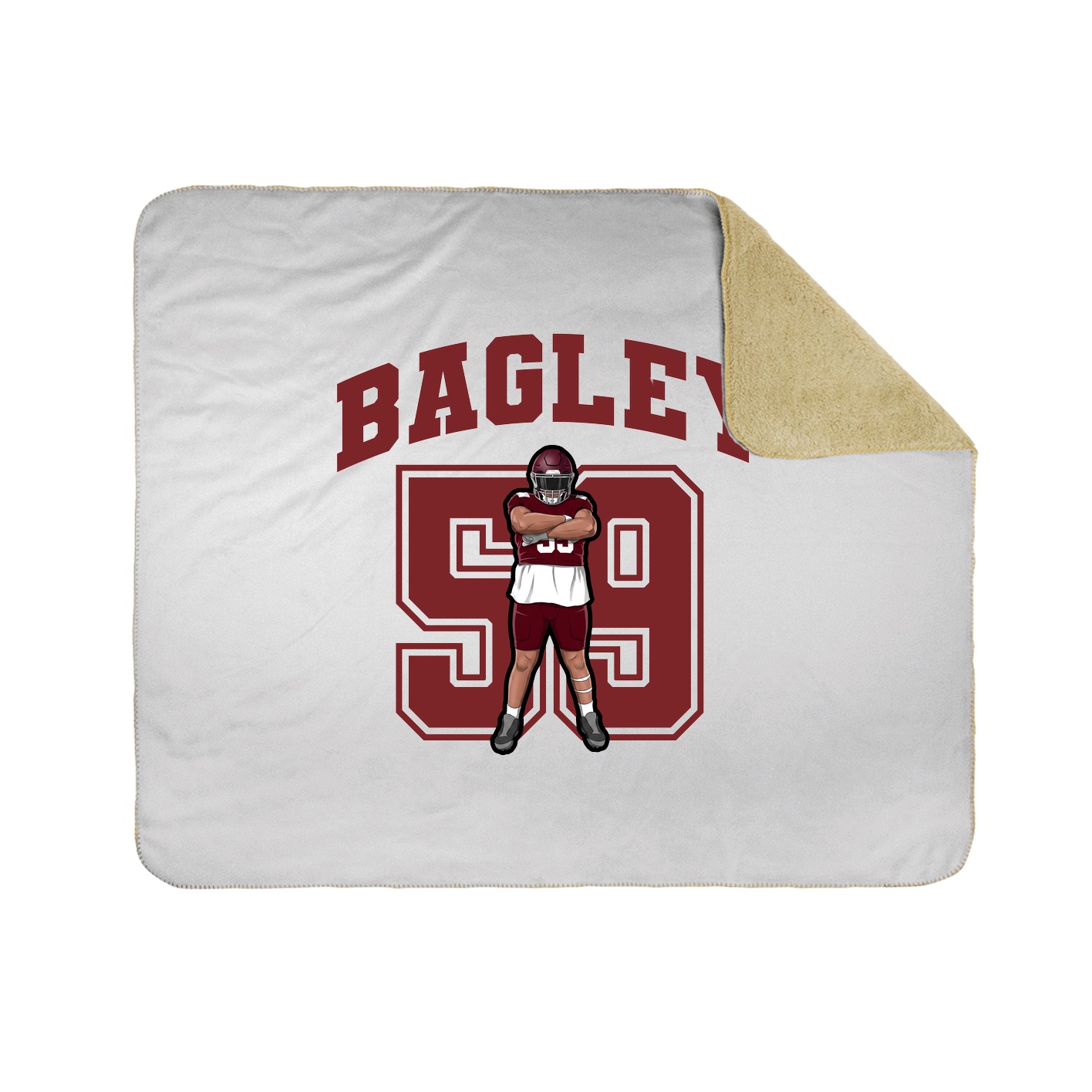 Throw Blanket — Number in White