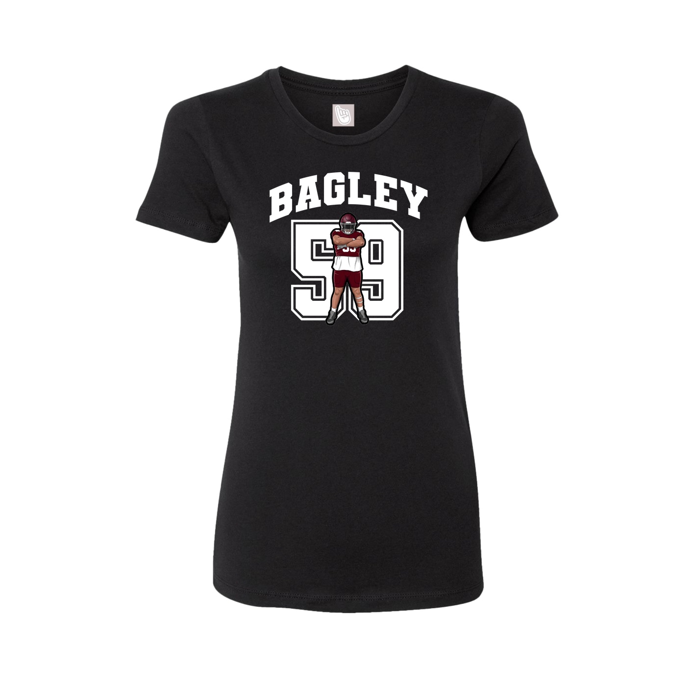 Fitted Women's Tee — Number in Black