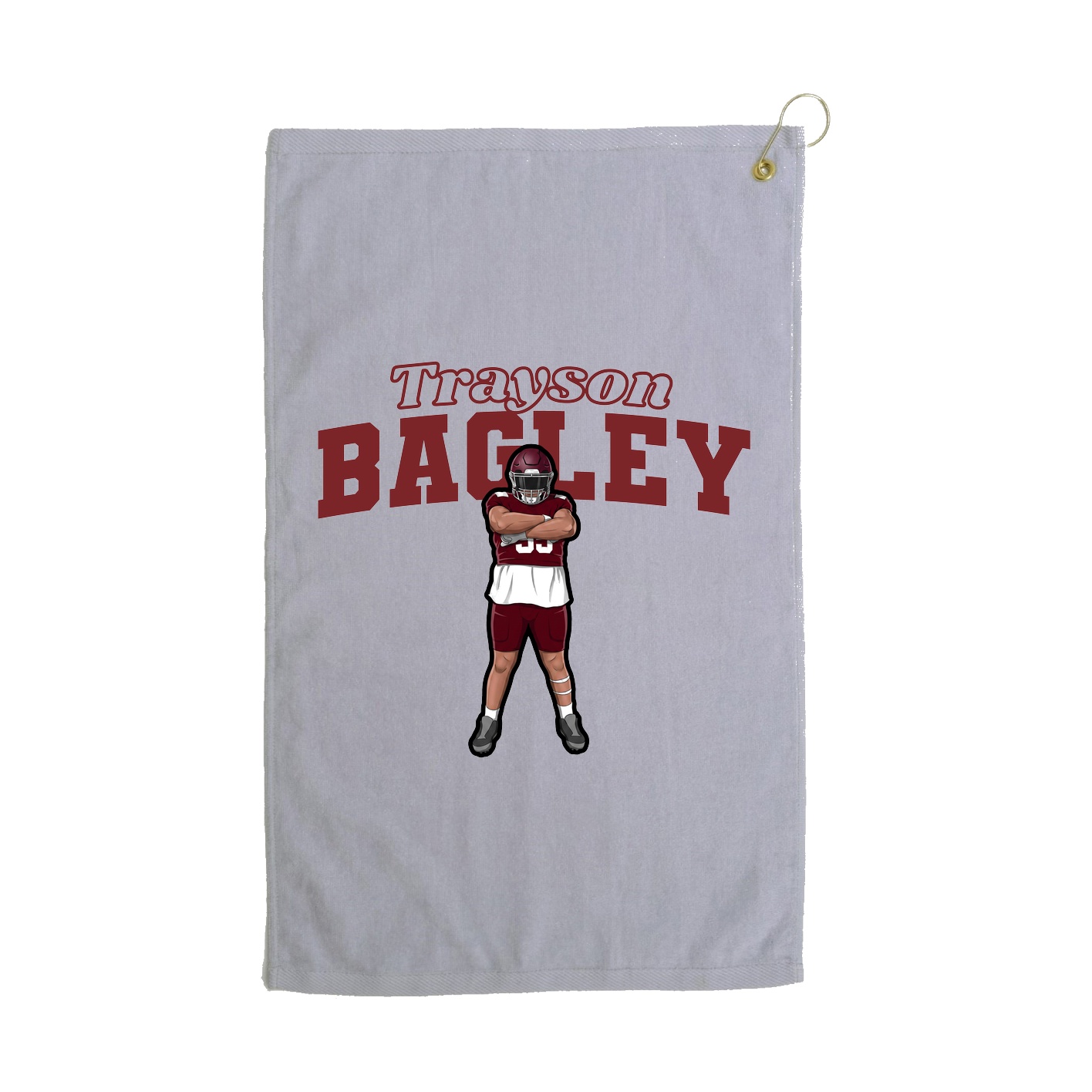 Golf Towel — Name Arch in Grey