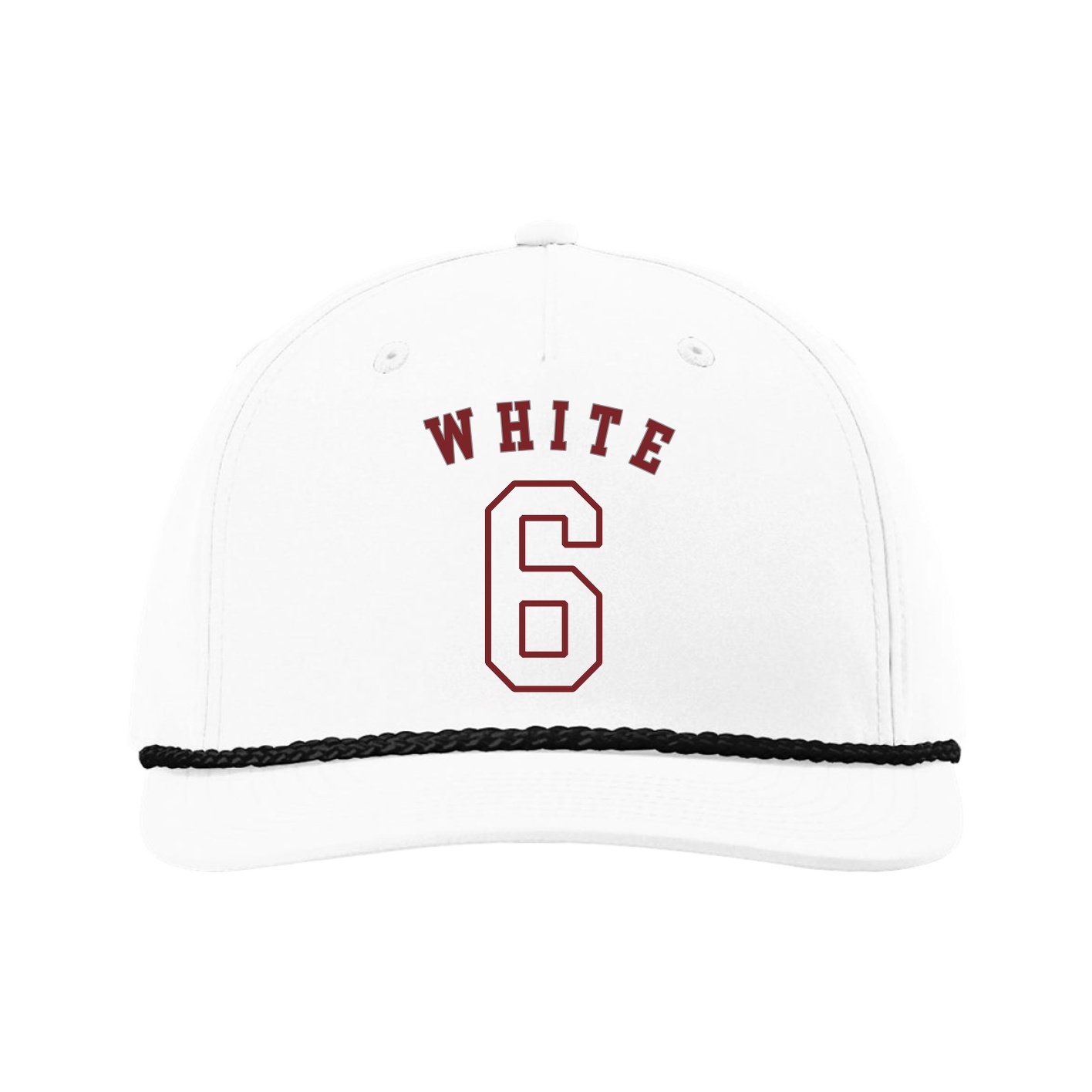 Five-Panel Classic Rope Cap — Shirsey Arch in White
