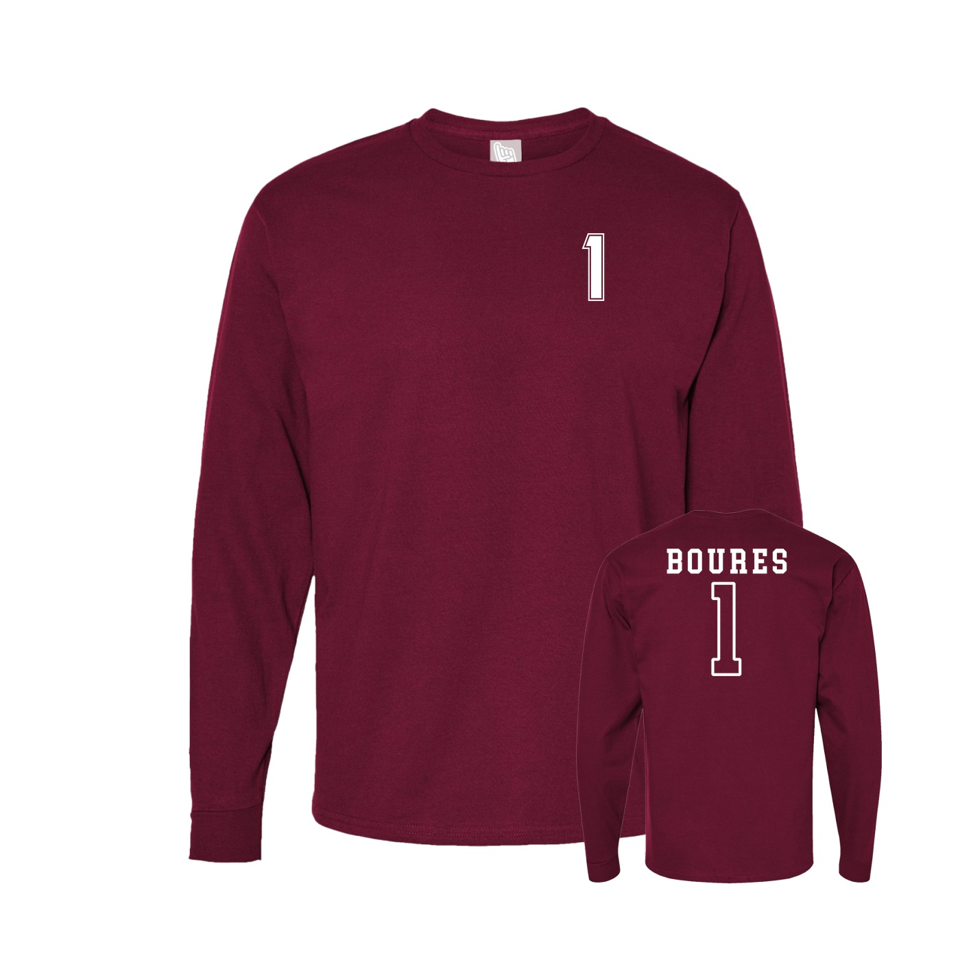Long Sleeve Tee — Chest Back in Cardinal