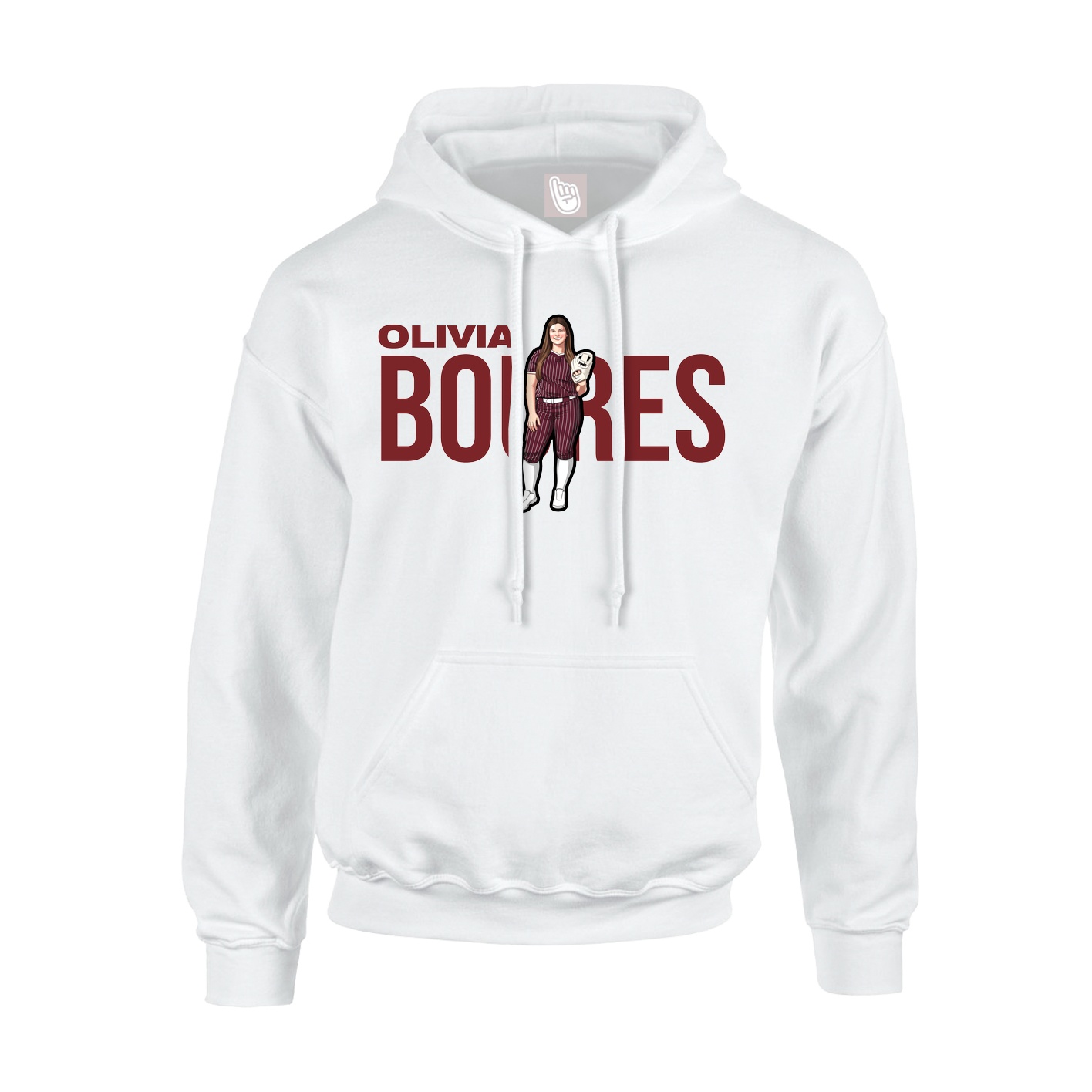 Youth Hoodie — Player Name in White