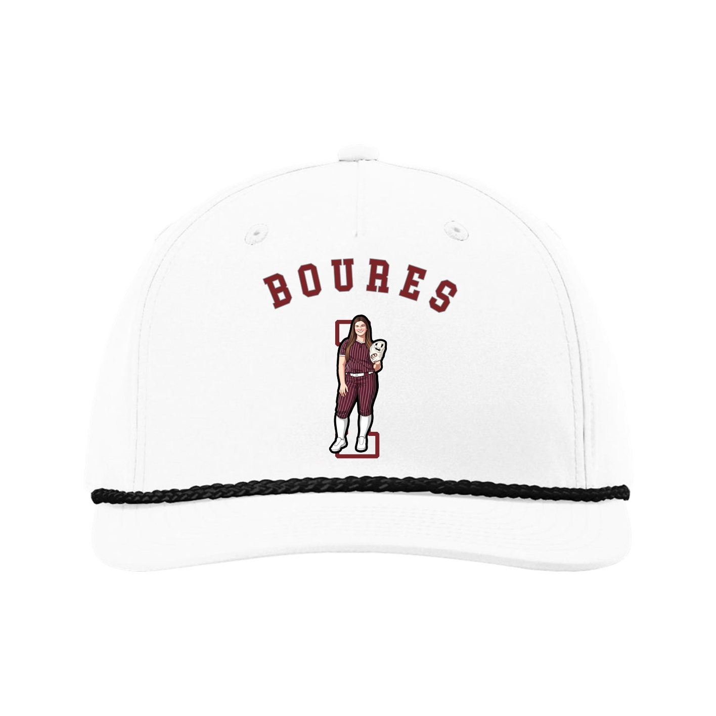 Five-Panel Classic Rope Cap — Shirsey Arch in White