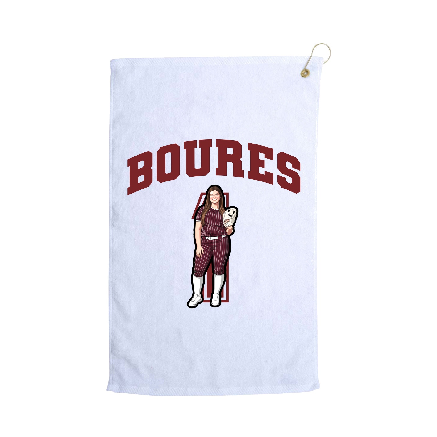 Golf Towel — Number in White
