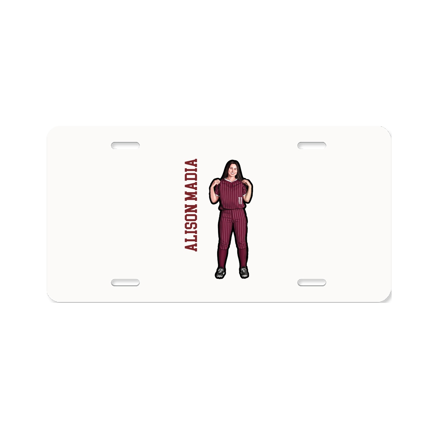 License Plate — Name Vertical in Classic