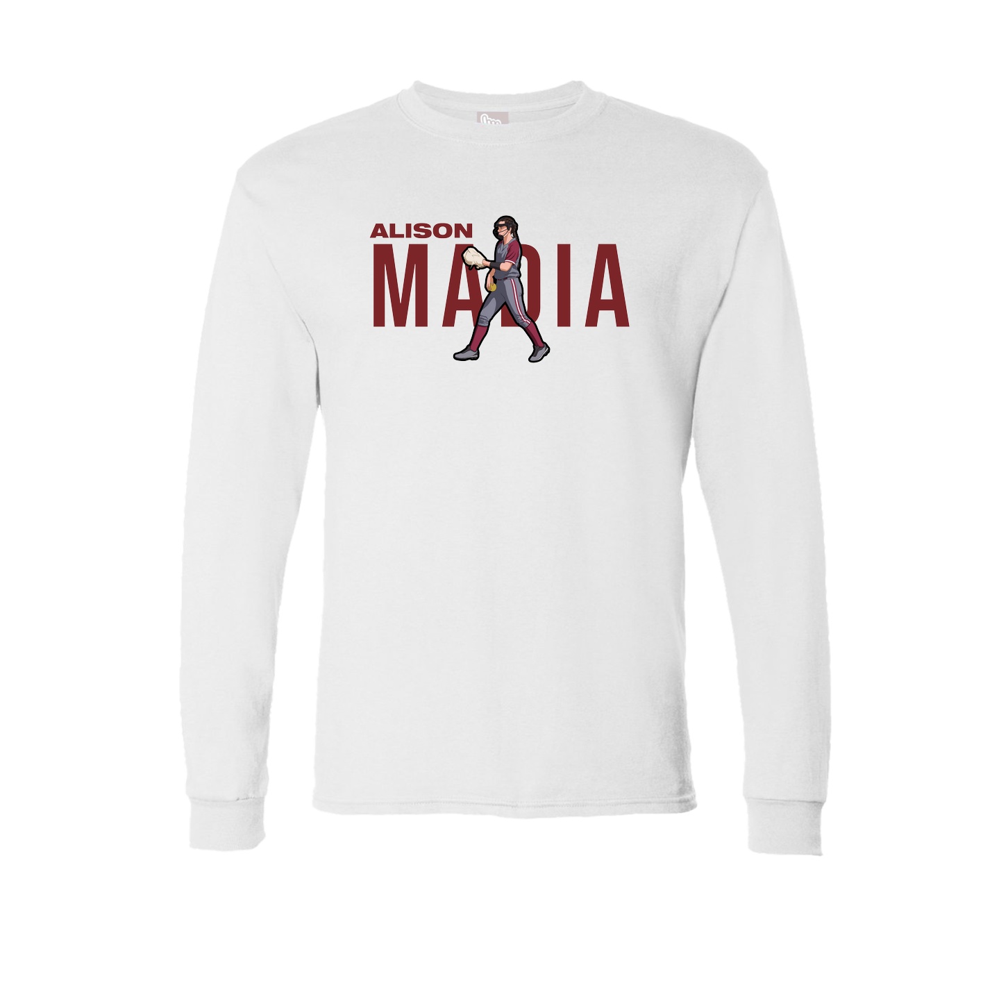 Long Sleeve Tee — Player Name in White