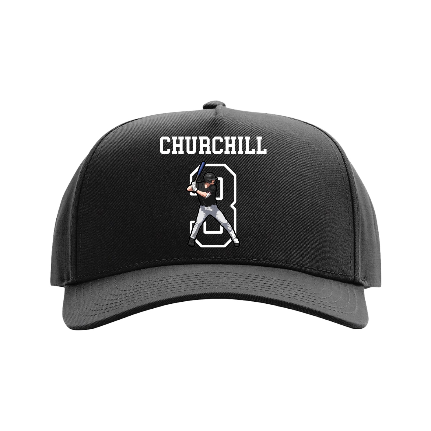 Full Fabric Five-Panel Champ Cap — Shirsey in Black