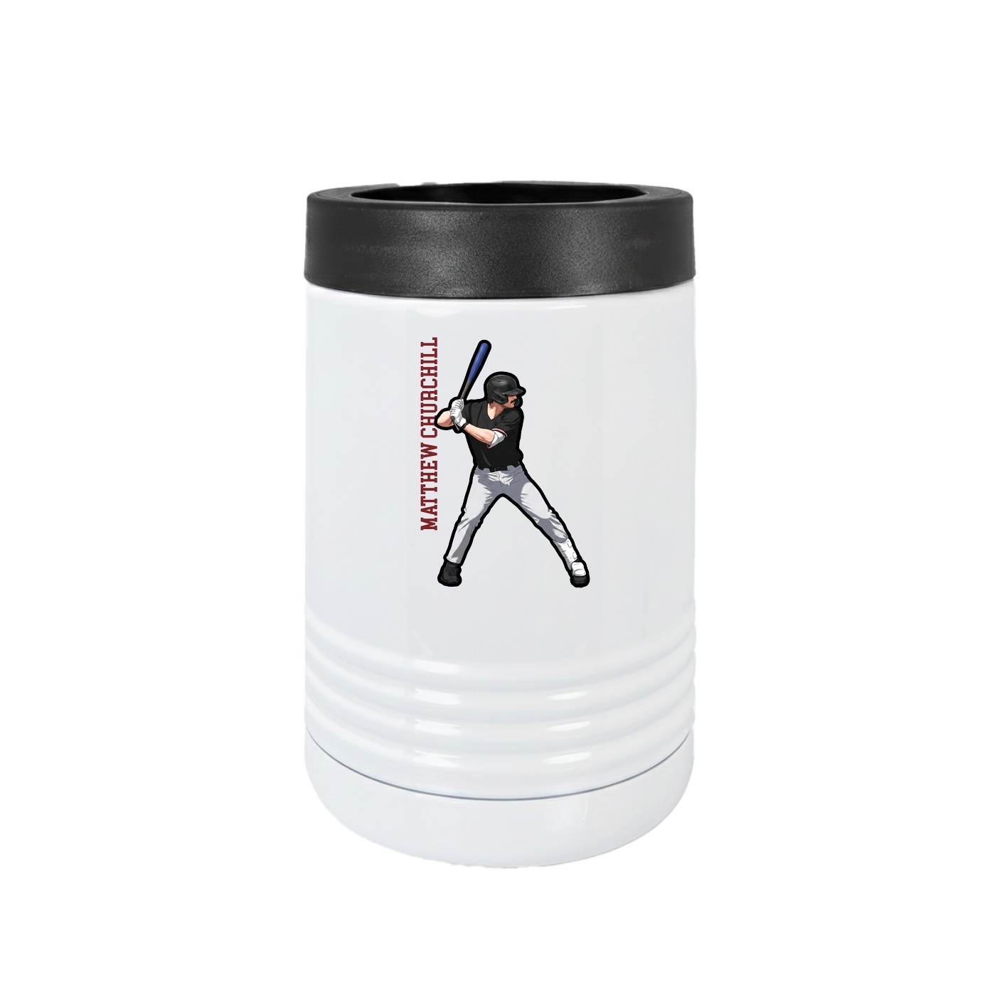 Beverage Holder — Name Vertical in White