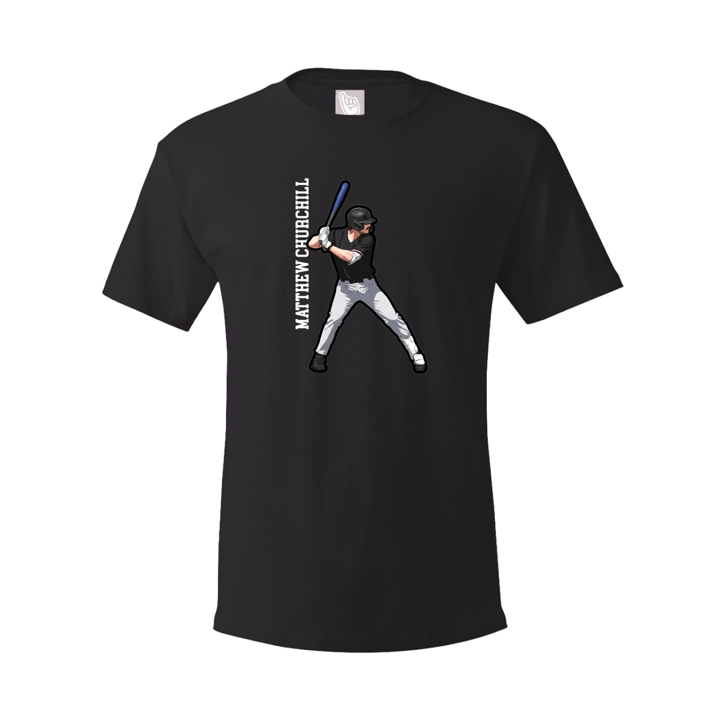 Youth Tee — Name Vertical in Black