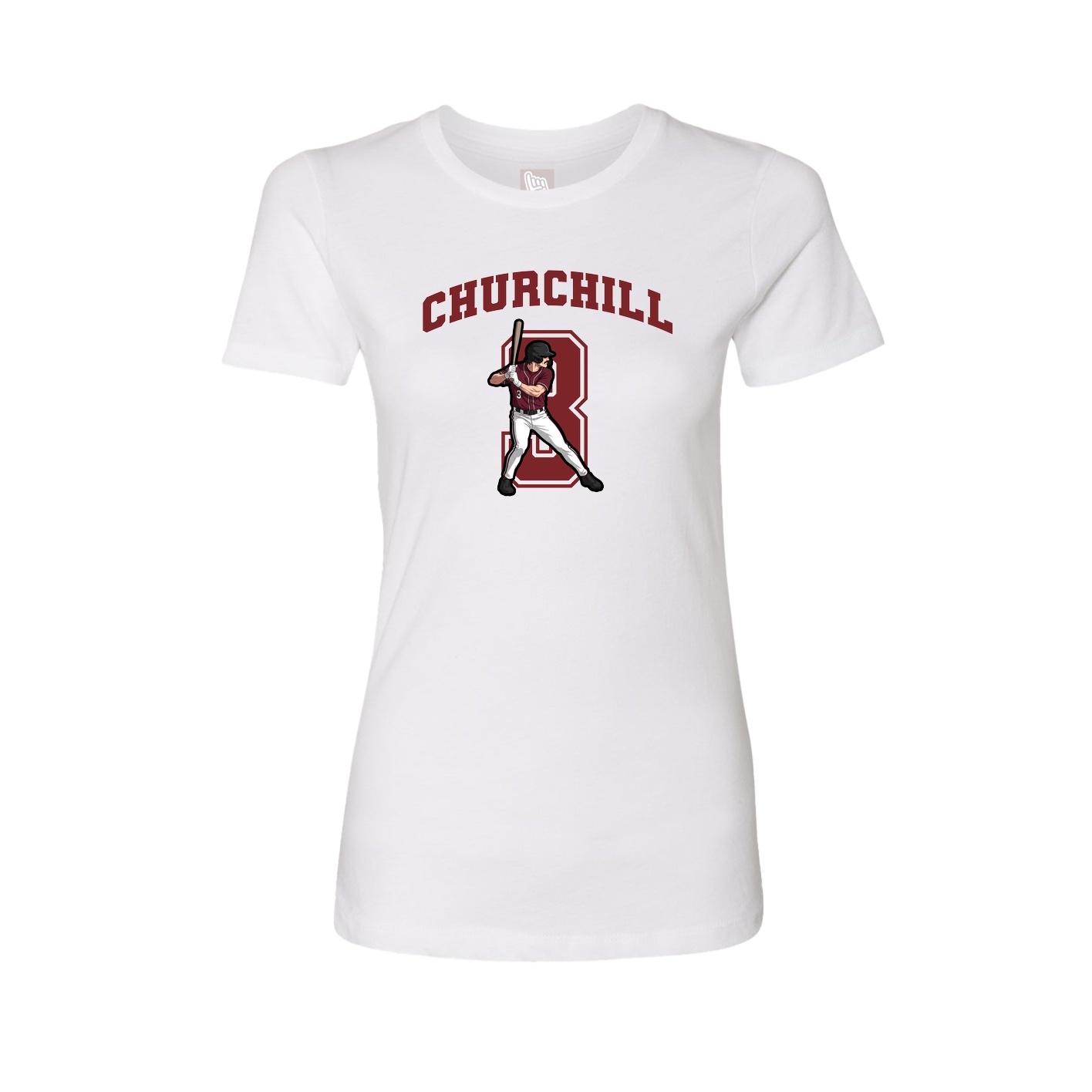 Fitted Women's Tee — Number in White