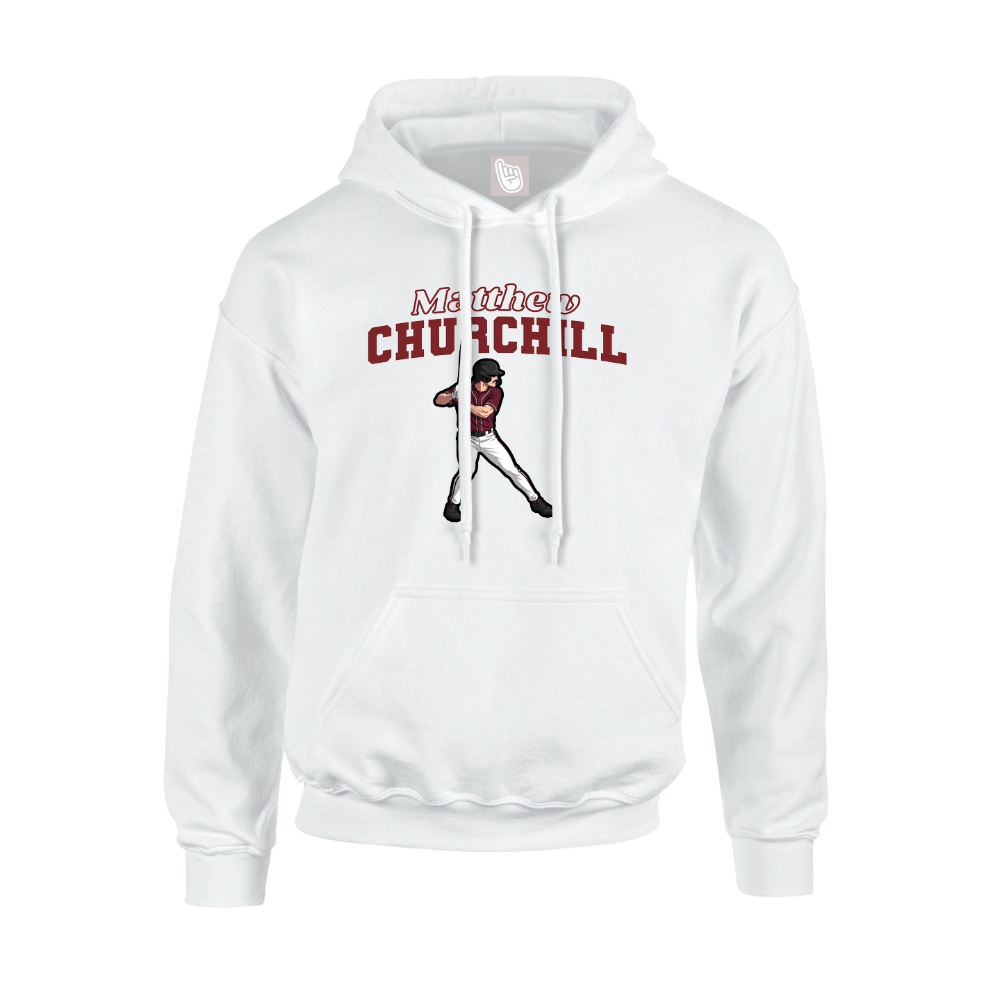 Hoodie — Name Arch in White