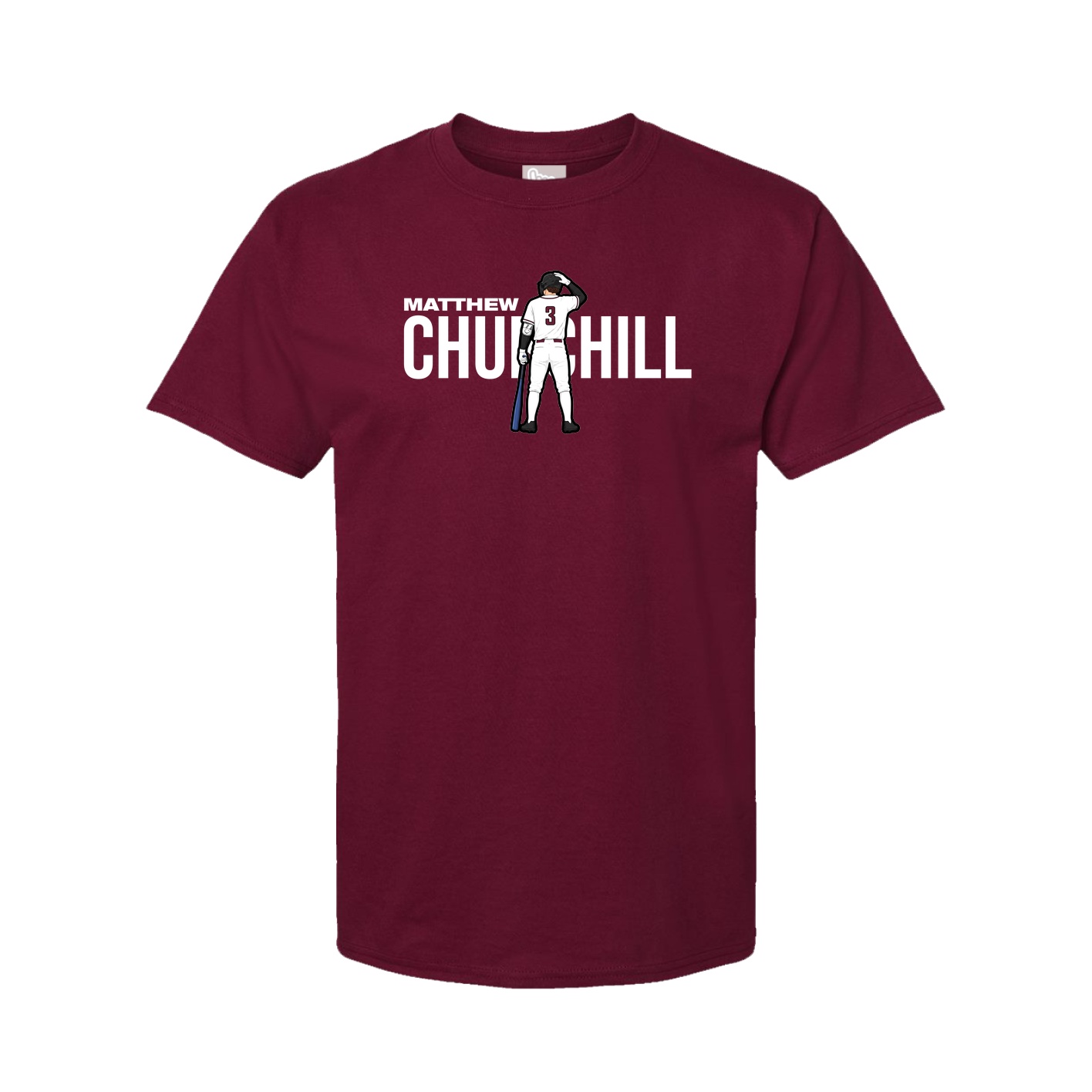Youth Tee — Player Name in Cardinal