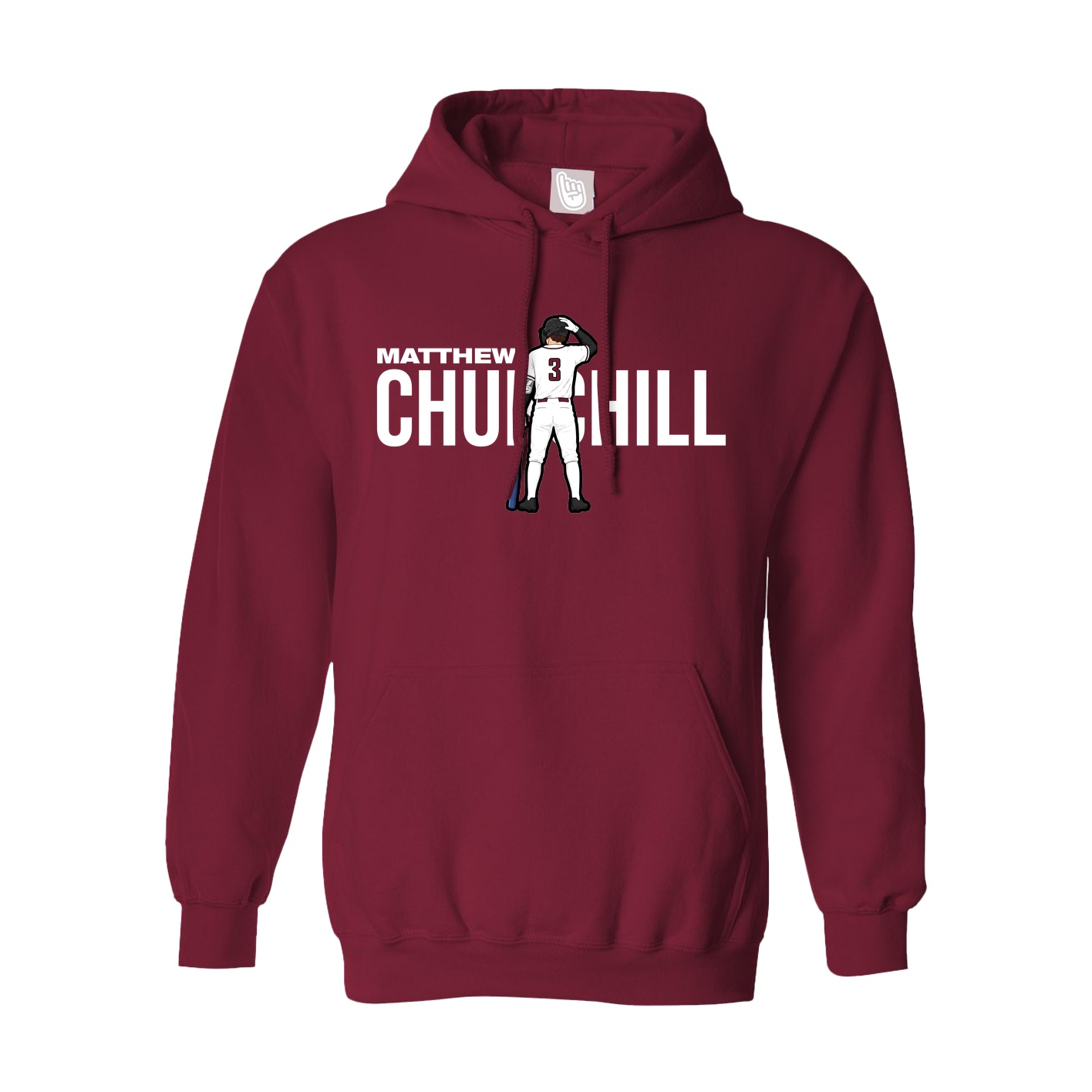 Hoodie — Player Name in Cardinal