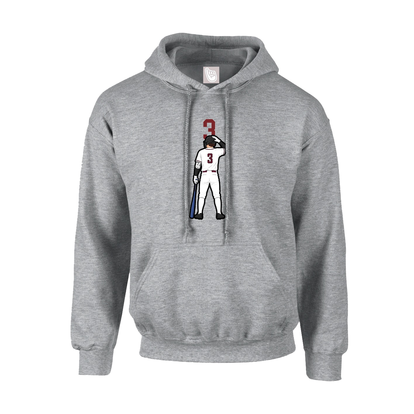 Hoodie — Number Top in Grey