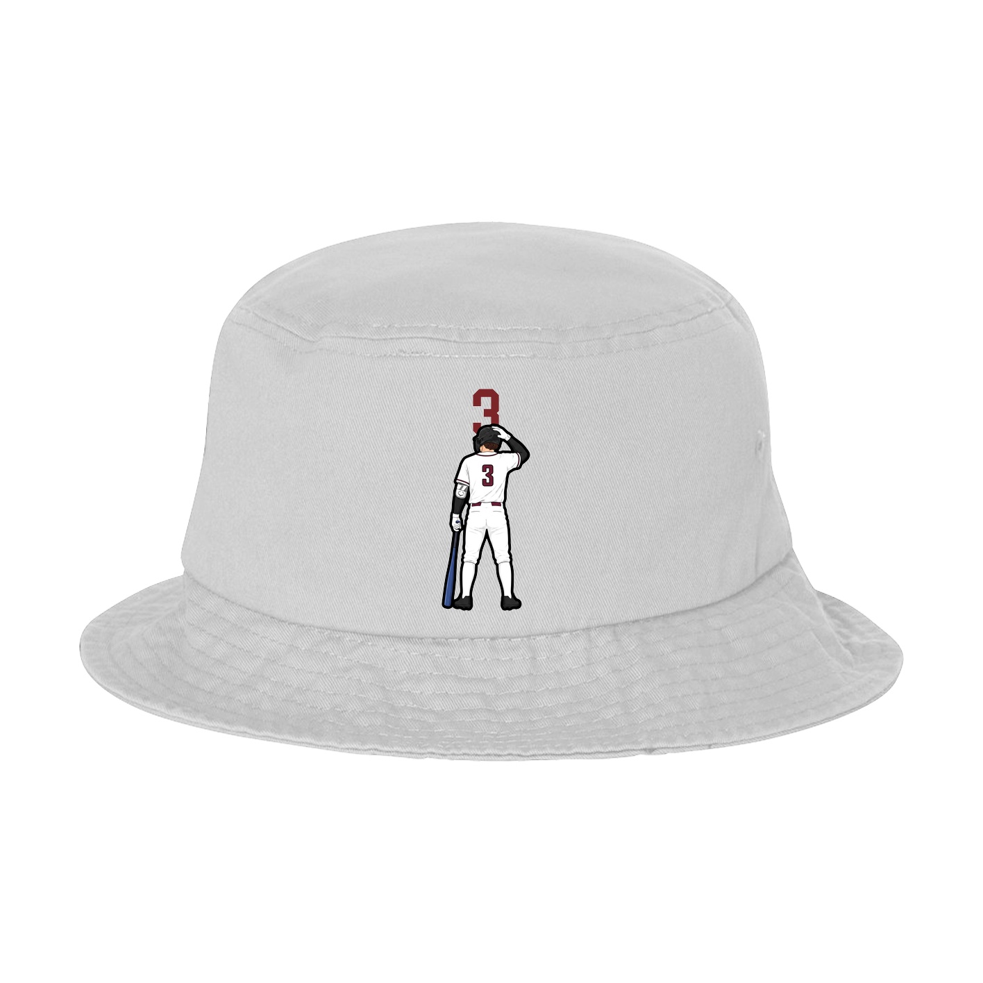 Bucket Cap — Number Top in White