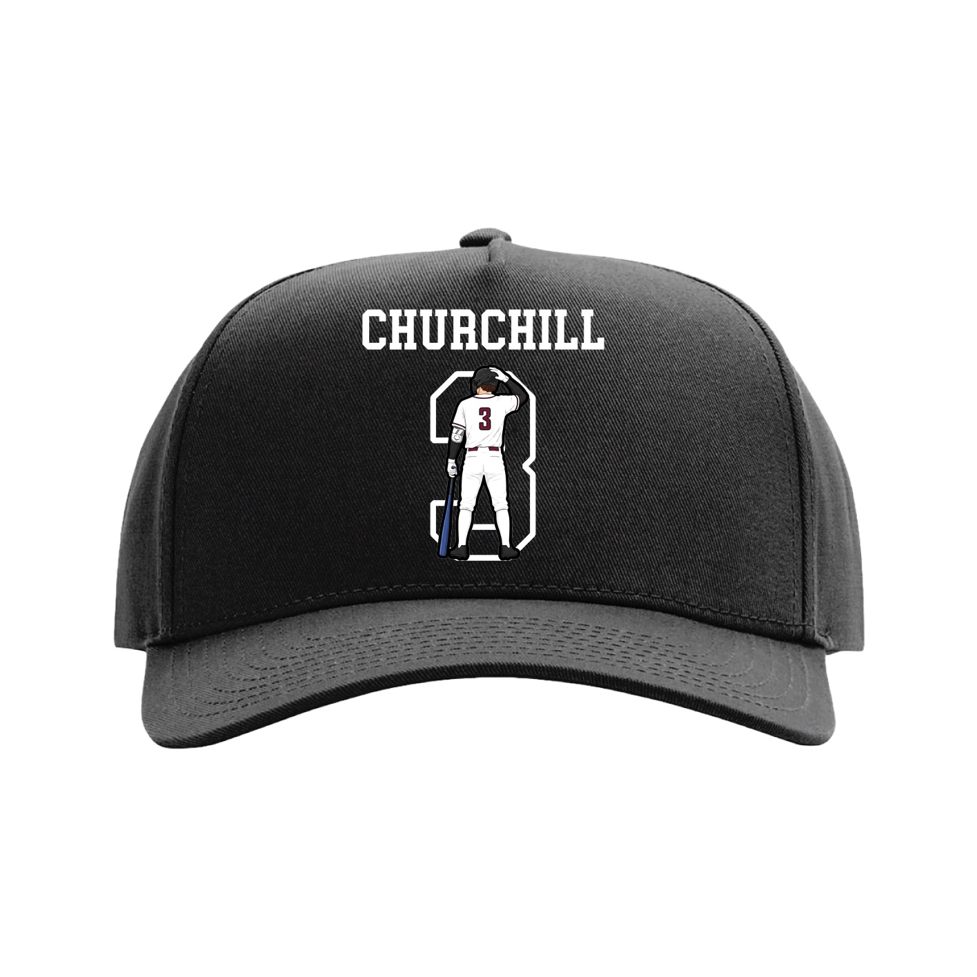 Full Fabric Five-Panel Champ Cap — Shirsey in Black