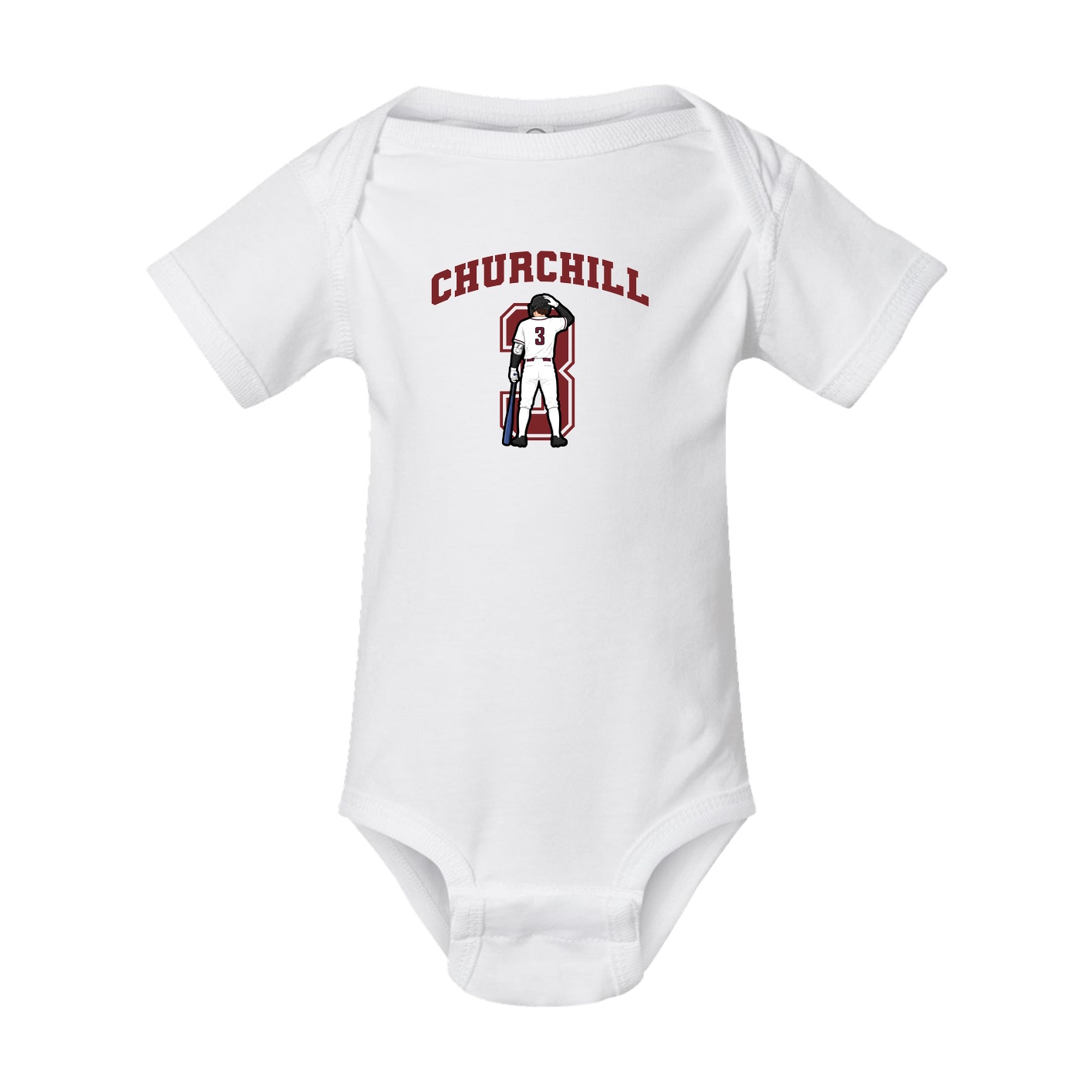 Baby Onesie — Number in White