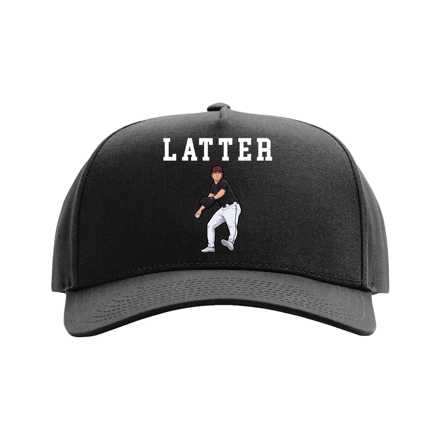 Full Fabric Five-Panel Champ Cap — Shirsey in Black