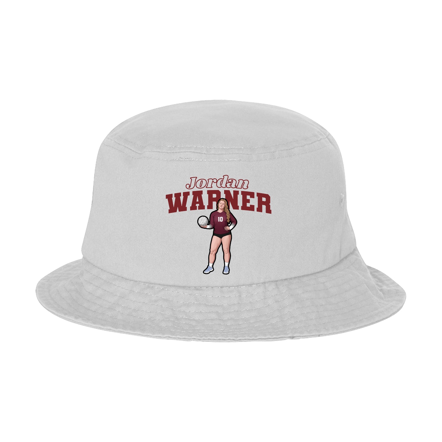Bucket Cap — Name Arch in White