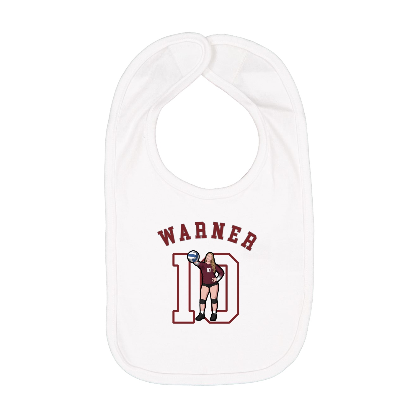 Infant Bib — Shirsey Arch in White