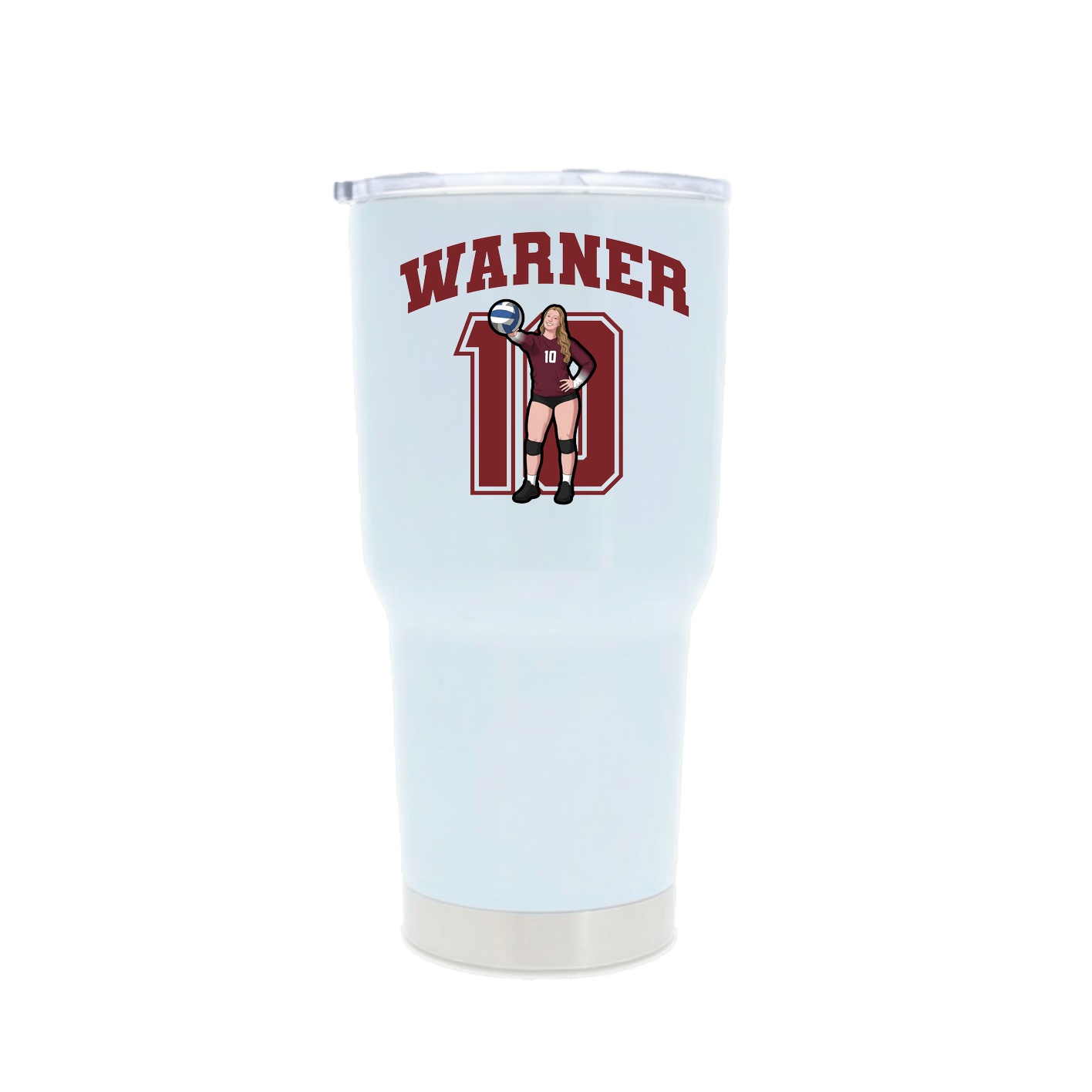 30oz Stainless Steel Tumbler — Number in White