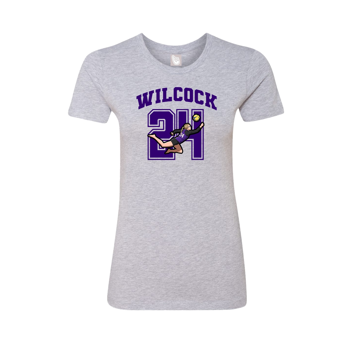 Fitted Women's Tee — Number in Grey