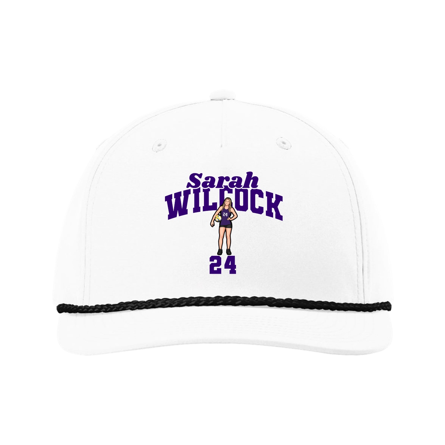 Five-Panel Classic Rope Cap — Signature Arch in White