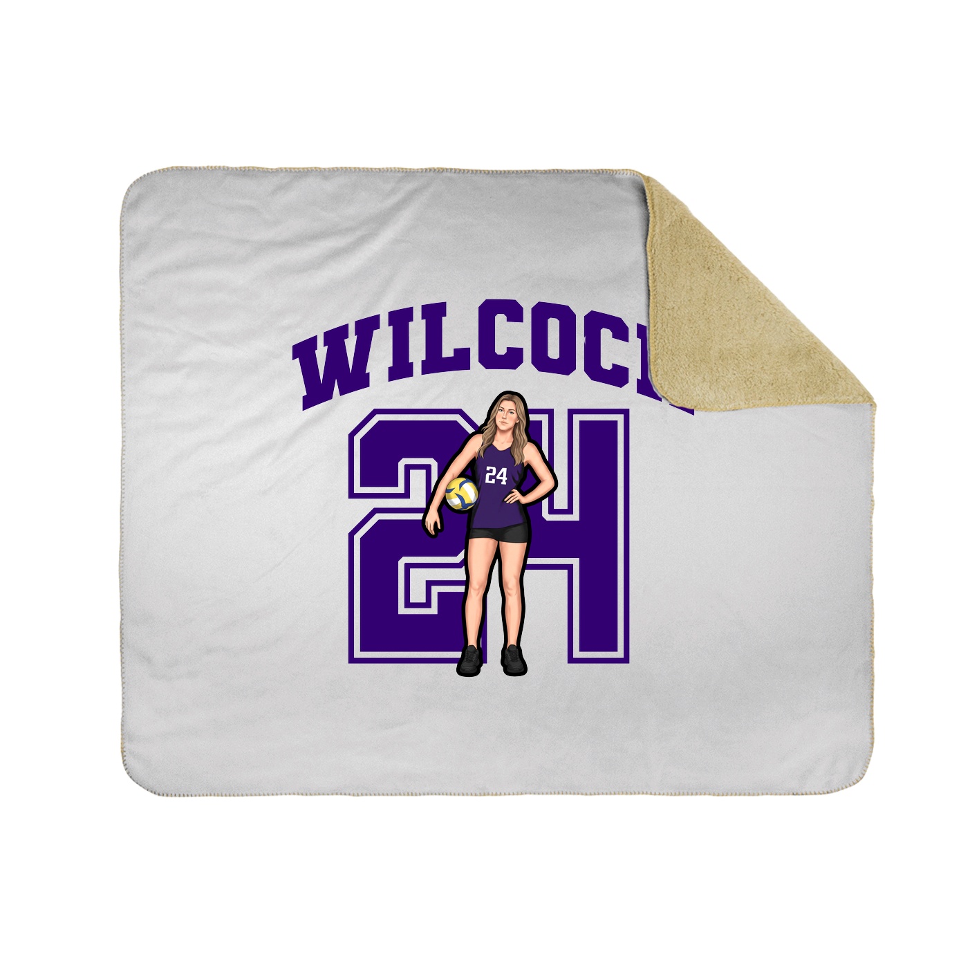 Throw Blanket — Number in White