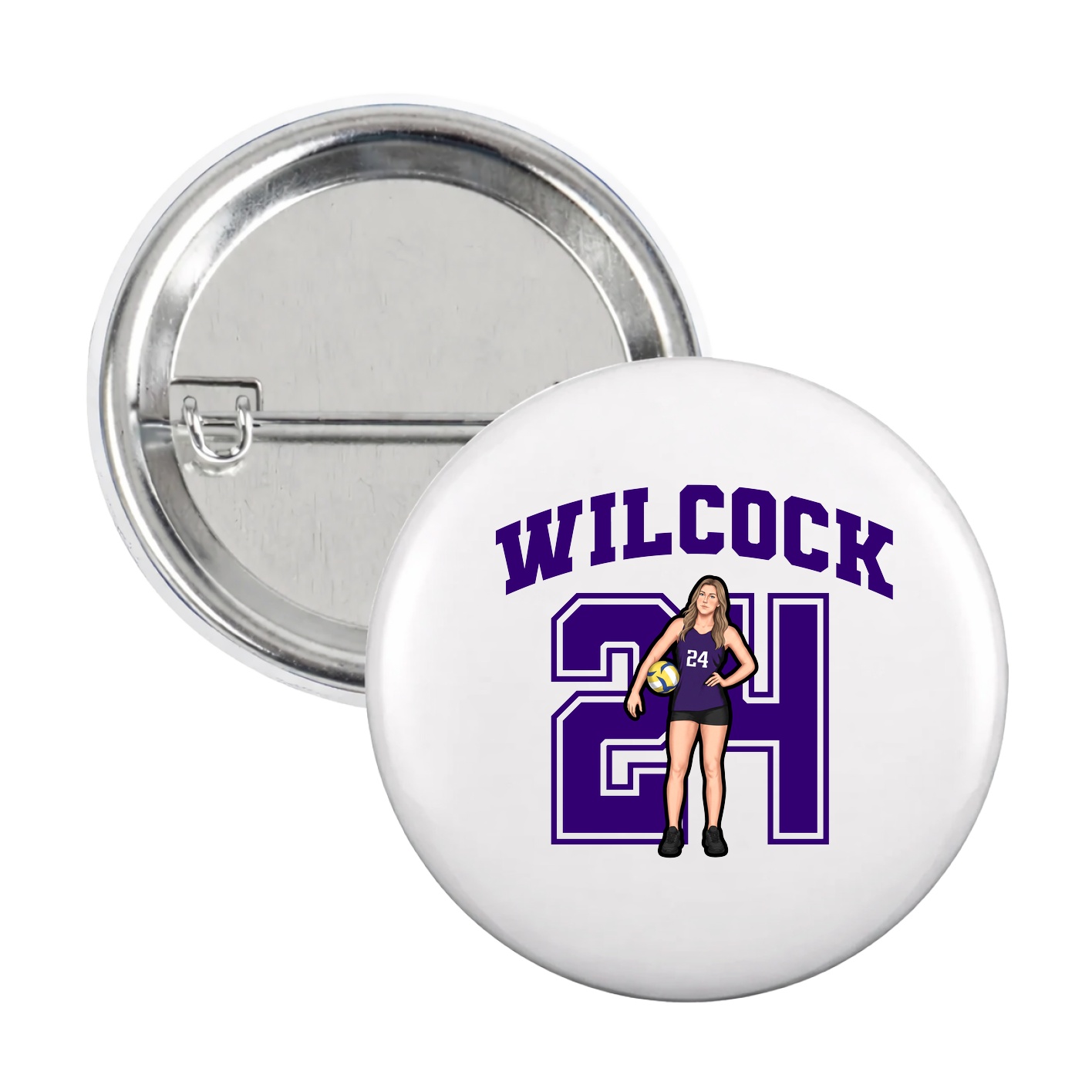 Game Day Button — Number in White